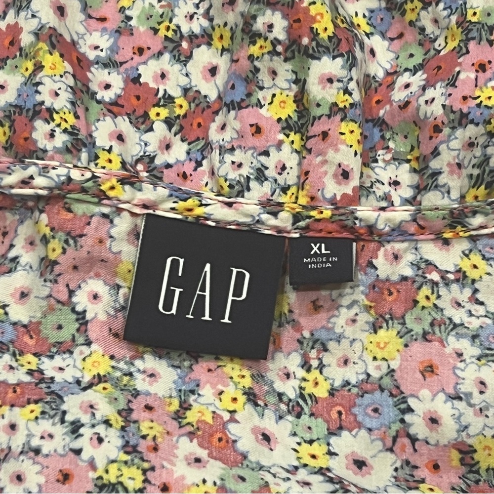 Gap Ditsy Floral Puff Sleeve Smocked Waist Mini Dress 100% Cotton | Size: XL - Picture 7 of 10